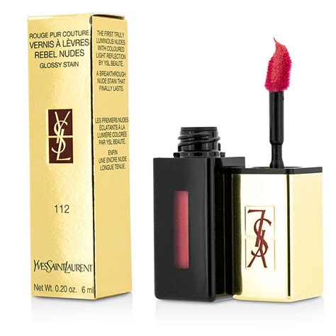 ysl vernis à lèvres rebel nudes 112|Rouge Pur Couture Vernis À Lèvres Glossy Stain in Rebel Nudes .